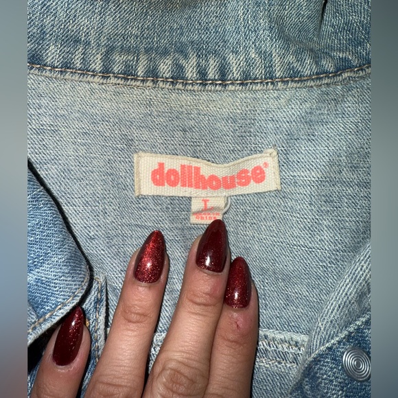 Dollhouse Adult Size Jean Jacket Vest - Picture 5 of 6